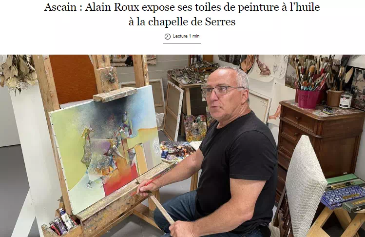 article de presse sur l'exposition d'Alain Roux à la chapelle de Serres 