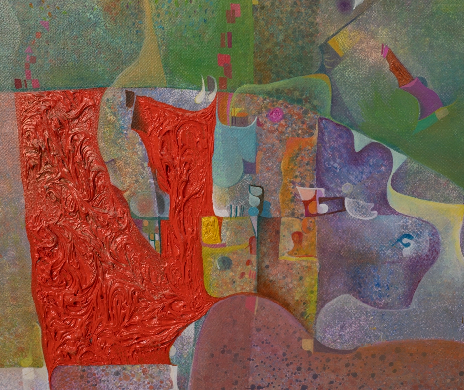 Toile d'Alain Roux de style abstrait